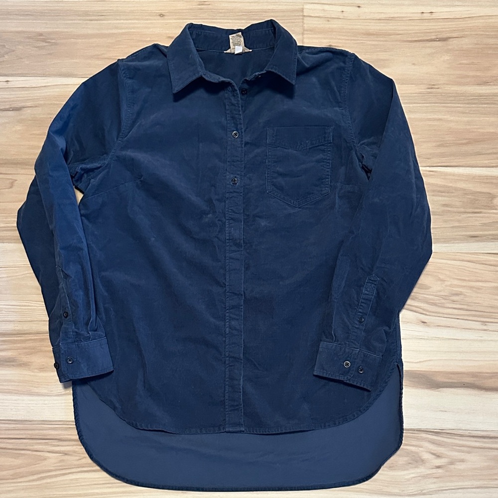 Duluth Trading Co. Corduroy Button Up Shirt Dress Large